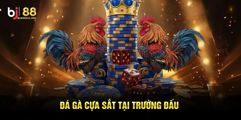 Đá gà cựa sắt tại trường đấu